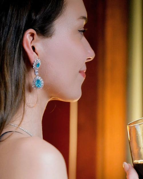 Éclatant Aquamarine Drop Earrings-AriaEcho Jewelry