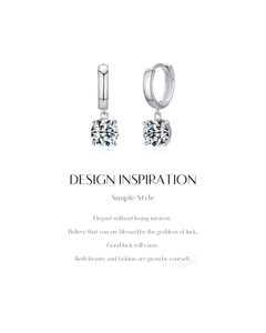 925 Sterling Silver Moissanite Earrings on Model