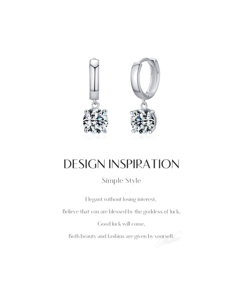 925 Sterling Silver Moissanite Earrings on Model