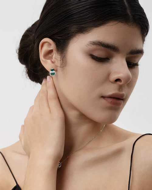 Emerald Square Earrings - AriaEcho Jewelry