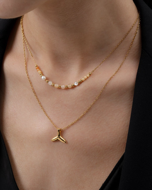 Timeless Gold Fish Tail Necklace-AriaEcho Jewelry