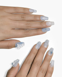 Mid-length Hazy Blue Angel Nail-AriaEcho Jewelry