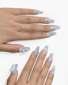 Long Hazy Blue Angel Nail-AriaEcho Jewelry