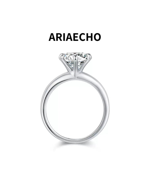 2ct Solitaire Moissanite Ring Front View – AriaEcho Jewelry