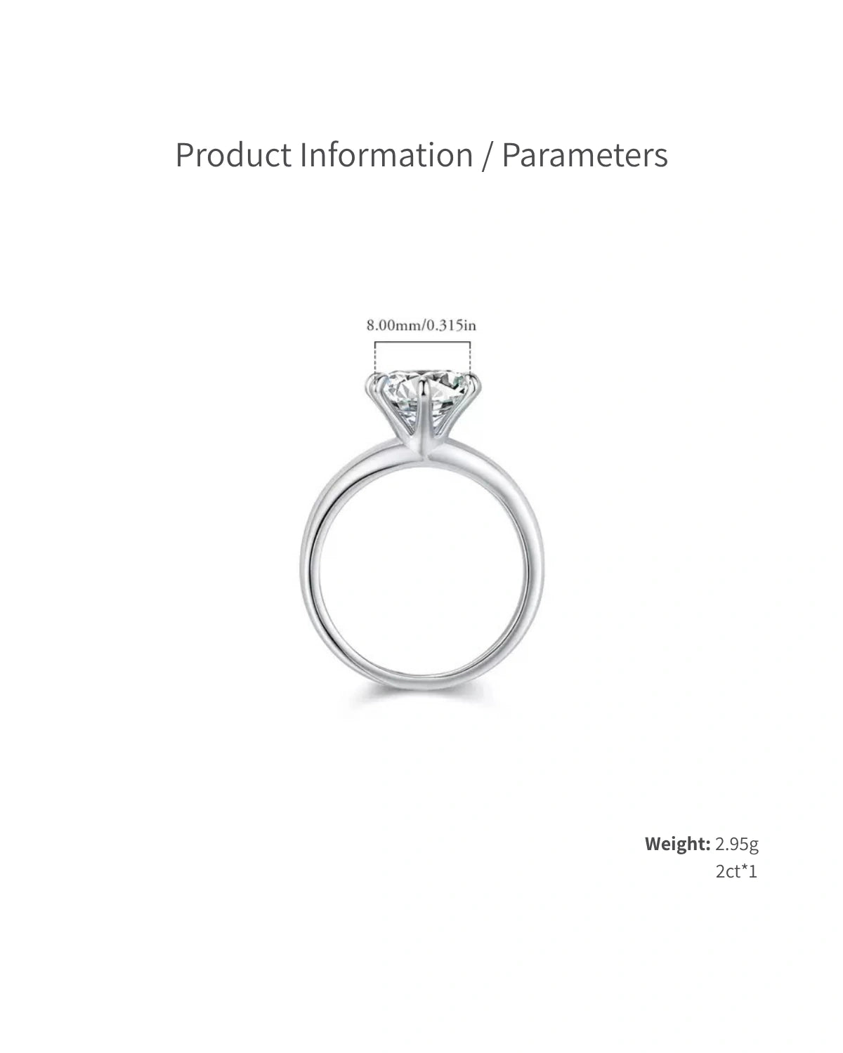 2ct Moissanite Ring Size Chart & Parameters – AriaEcho