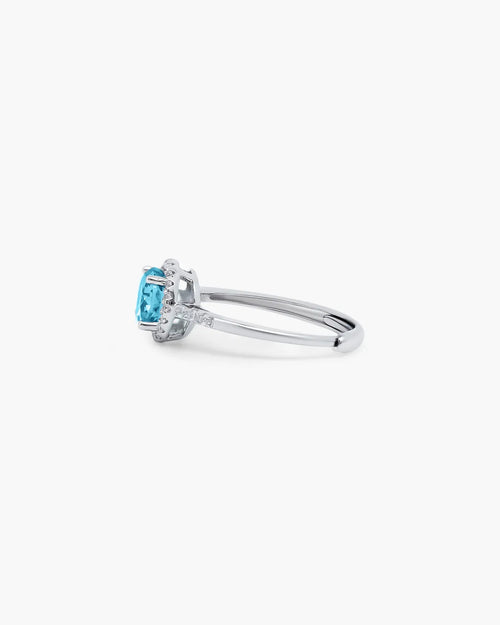 Éclatant Aquamarine Round Ring-AriaEcho Jewelry