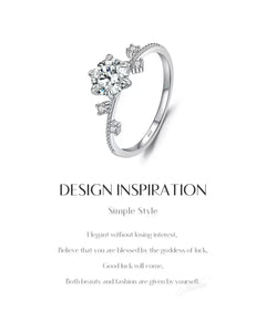 925 Silver Floral Ring with Moissanite – Product Photo