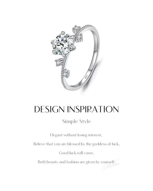 925 Silver Floral Ring with Moissanite – Product Photo