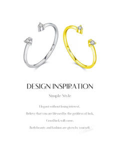 925 sterling silver dainty ring with moissanite stones