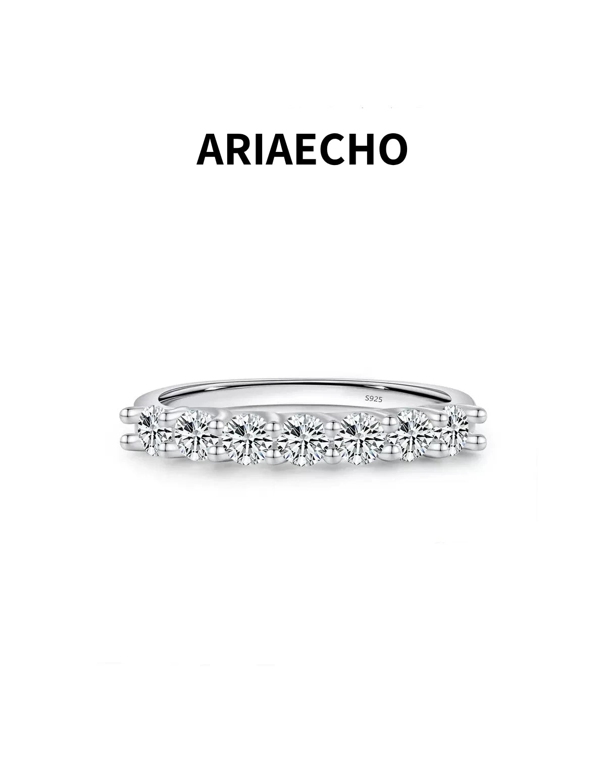 ARIAECHO Moissanite Eternity Band Ring 2.0mm front view