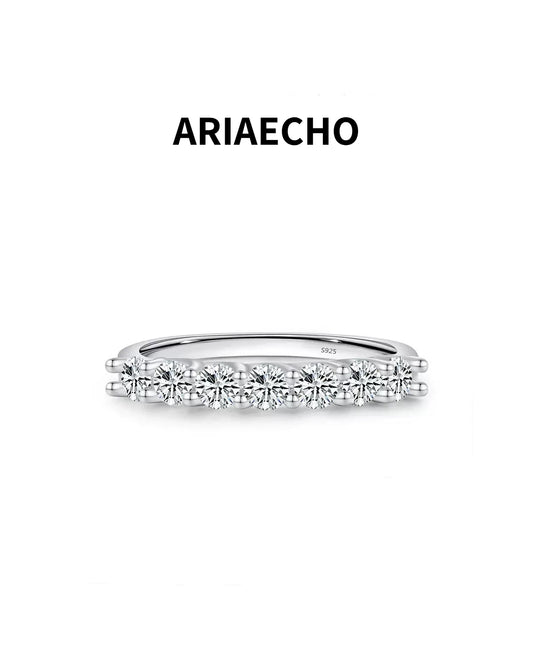 ARIAECHO Moissanite Eternity Band Ring 2.0mm front view