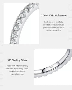 ARIAECHO moissanite band 925 sterling silver detail