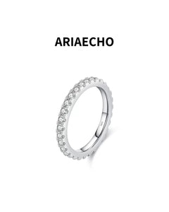 ARIAECHO moissanite eternity band silver jewelry