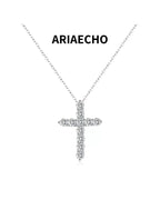 AriaEcho D Color Moissanite Cross Necklace – 925 Sterling Silver
