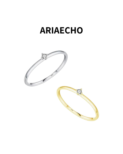 AriaEcho dainty moissanite solitaire ring