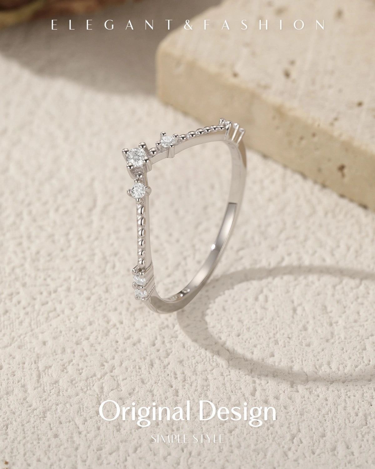 Crown moissanite ring – original design display