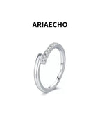 D-Color Moissanite Open Band Ring Front View