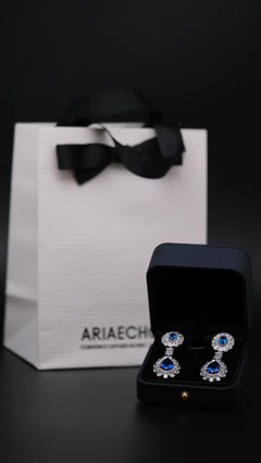 Éclatant Sapphire Drop Earrings-AriaEcho Jewelry