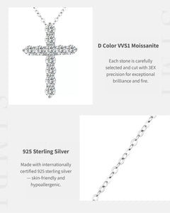 D Color VVS1 Moissanite Cross Detail – AriaEcho