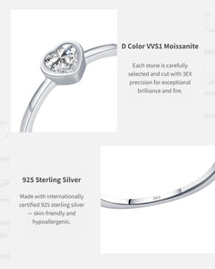 D color VVS1 heart moissanite detail image