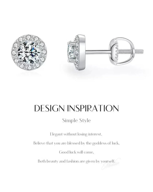 D color VVS1 moissanite halo earring detail