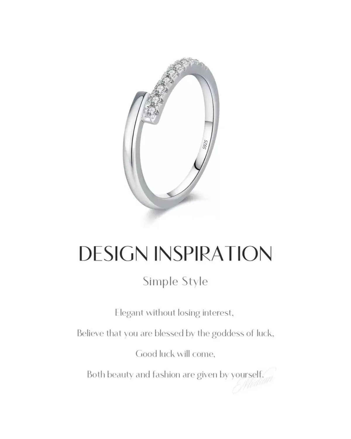 Design Inspiration – D-Color Moissanite Open Ring