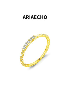 Gold moissanite stacking ring with five stones