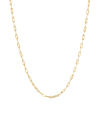 Minimal paperclip chain necklace in high-quality 18K gold plating