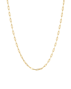 Minimal paperclip chain necklace in high-quality 18K gold plating
