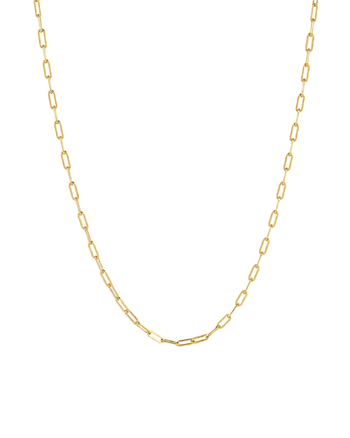 Minimal paperclip chain necklace in high-quality 18K gold plating