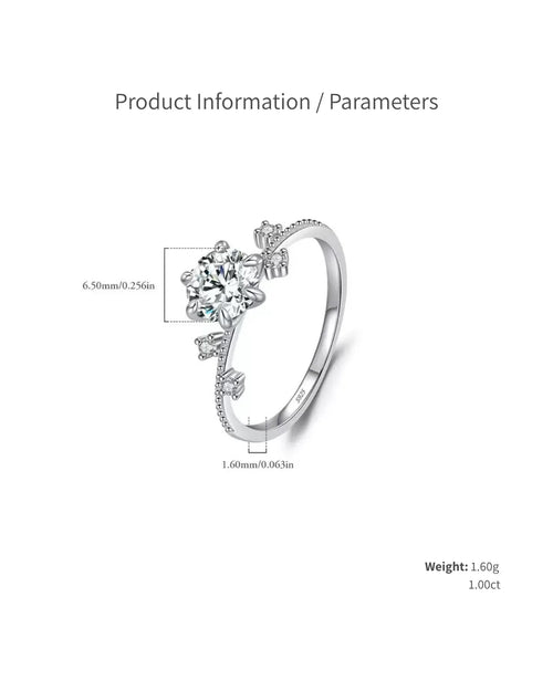 Moissanite Silver Ring Product Parameters 