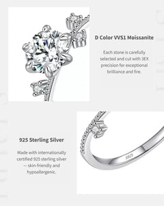Moissanite Silver Ring Product Parameters – AriaEcho