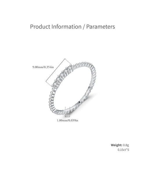 Product parameters for twisted moissanite stacking ring