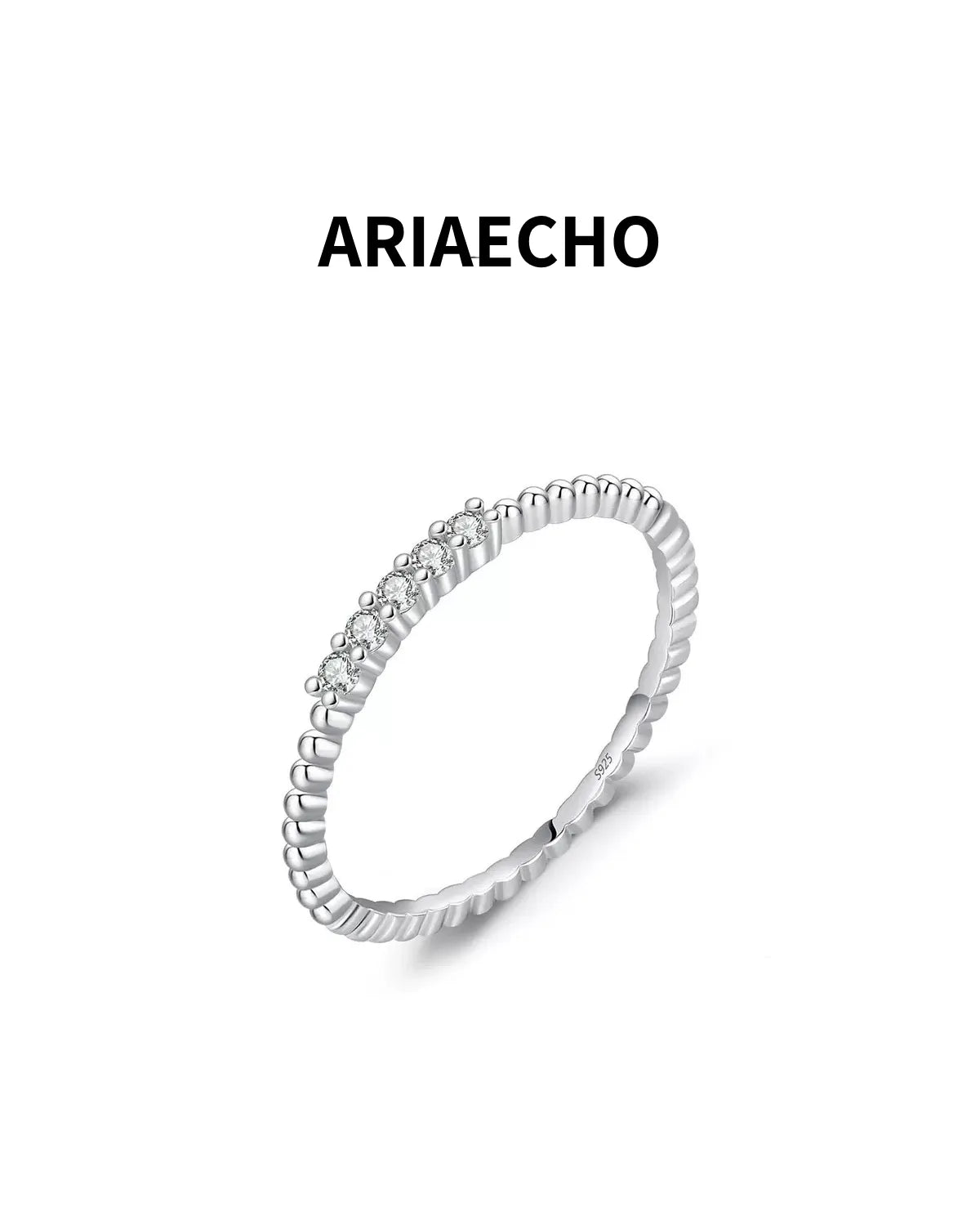 Silver moissanite twisted band ring minimalist design