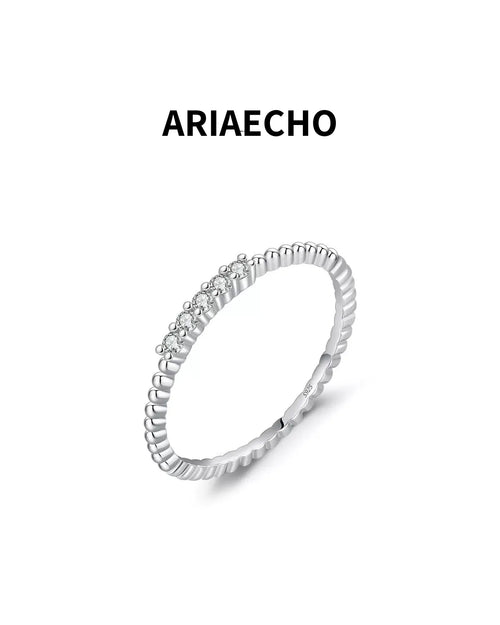 Silver moissanite twisted band ring minimalist design