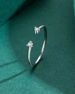 adjustable moissanite ring silver