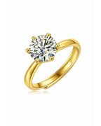18K gold 1ct D color moissanite solitaire engagement ring front view
