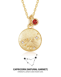 AriaEcho Capricorn birthstone necklace gold-plated sterling silver constellation design