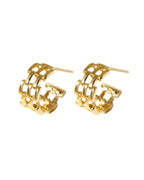 Chunky chain gold huggie earrings in 18K gold plated sterling silver