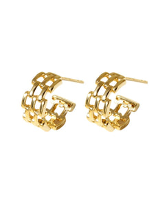 Chunky chain gold huggie earrings in 18K gold plated sterling silver