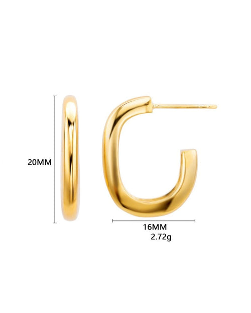 20mm small gold huggie earrings size detail lightweight 18K gold plated hoops
