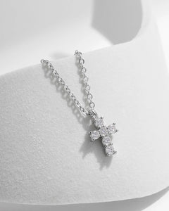 Design inspiration for dainty moissanite cross necklace