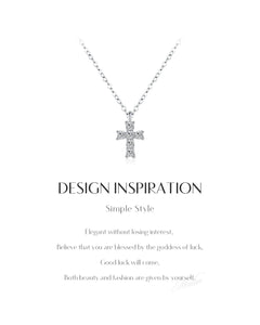 Minimalist 925 sterling silver cross necklace with moissanite