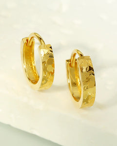 Minimal textured gold hoop earrings luxury styling