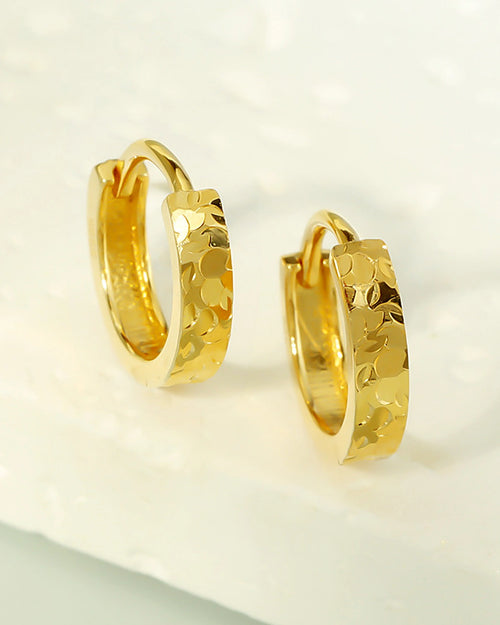 Minimal textured gold hoop earrings luxury styling