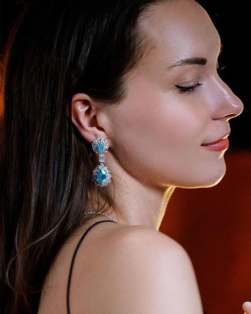 Éclatant Aquamarine Drop Earrings-AriaEcho Jewelry