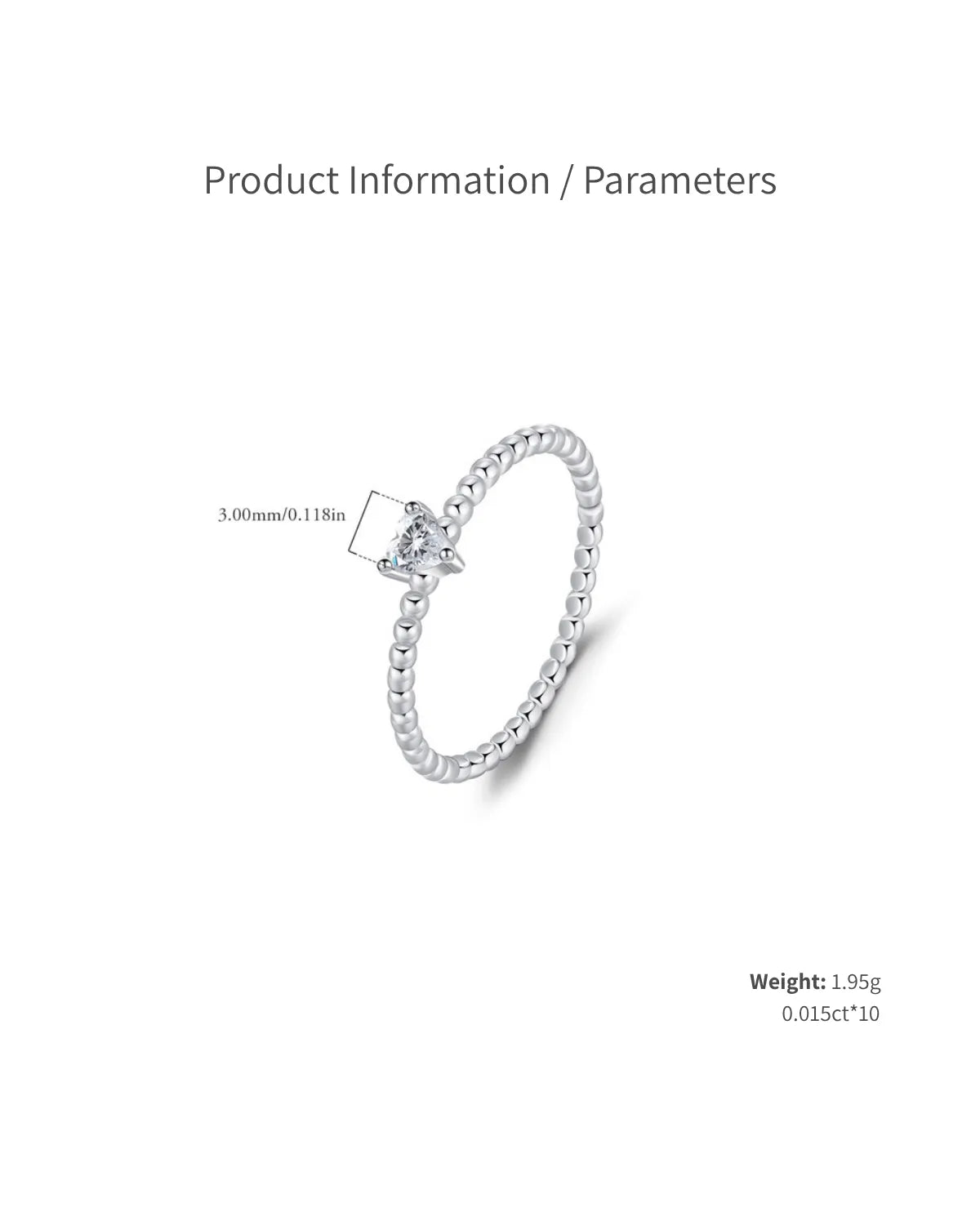 beaded band moissanite ring measurement chart