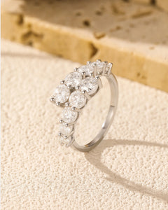Cluster Moissanite Ring Top View