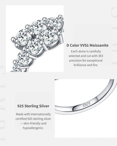 D Color VVS1 Cluster Moissanite Detail