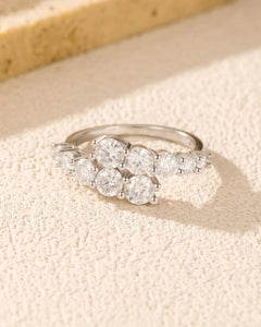 Cluster Moissanite Ring Top View